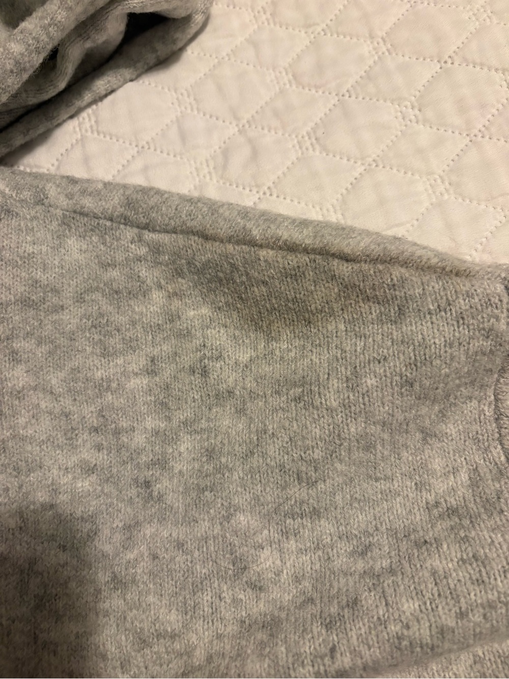 Anthropologie Grey Knit Open Front Cardigan with attachable Scarf - Picture 5 of 7